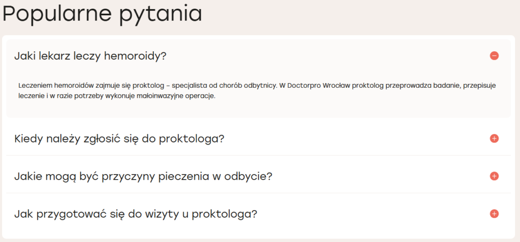 Скриншот 11: Блок FAQ на сторінки відділень і послуг.